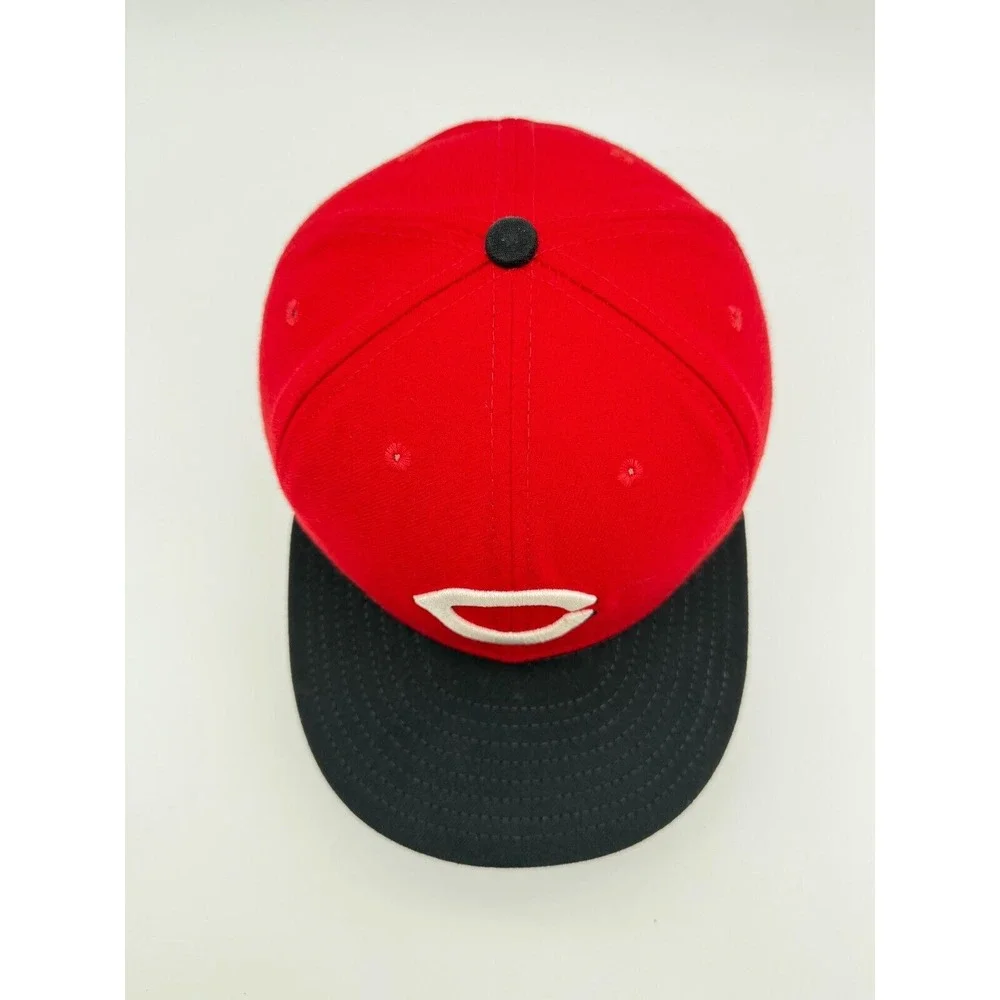 New Era 59FIFTY Cincinnati‎ Reds Baseball Cap Hat 8 Black Red Made in USA MLB